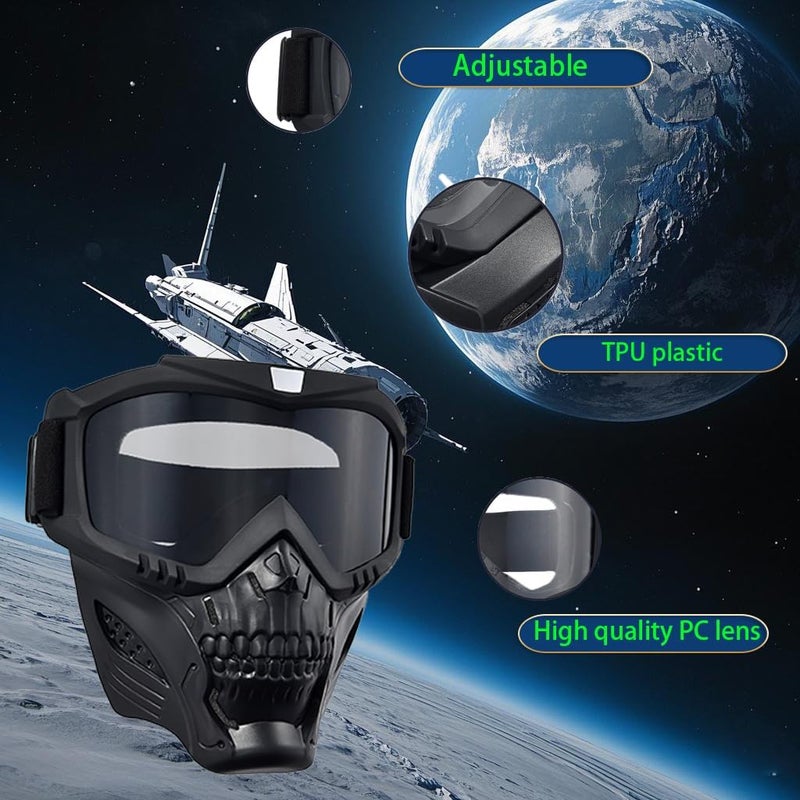 PLOOTA Motorcycle Face Mask Full Face,Dirt Bike Goggles Motocross, ATV, Offroad, Riding Racing Goggles for Men Women - Image 4